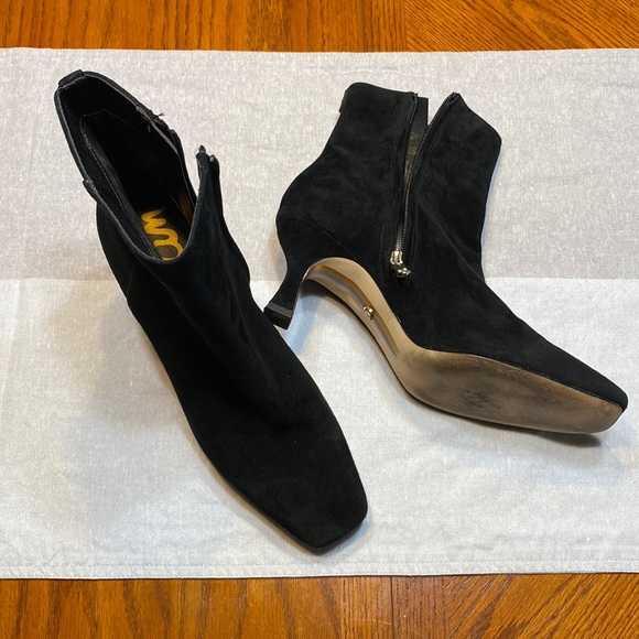 Sam Edelman woman’s black suede ankle zip up bootie size 7.5 - Picture 1 of 11